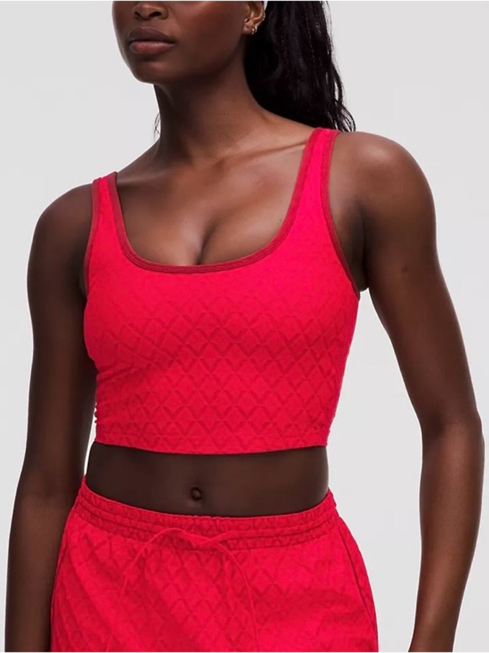 Lululemon Textured Mesh Tennis Tank Top in Lululemon Red / Dark Sport Red